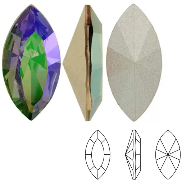 Swarovski 4228 XILION Navette Fancy Stone Crystal Paradise Shine 15x7mm - 4τεμ