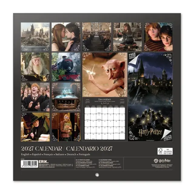 HMEΡΟΛΟΓΙΟ ΤΟΙΧΟΥ HARRY POTTER FILMS 2027 30X30 CALENDAR CP27021 2