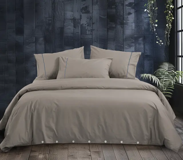 Nef-Nef Homeware Σεντόνι Nautica Wave Solid Σετ King Size 280x270 Linen 2