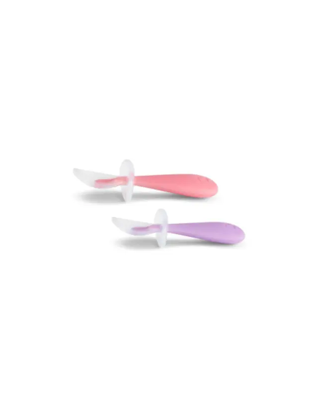 Munchkin Βρεφικό Σετ Κουτάλια 6M+ Gentle Training Silicone Spoons Pink / Lilac 11220 2