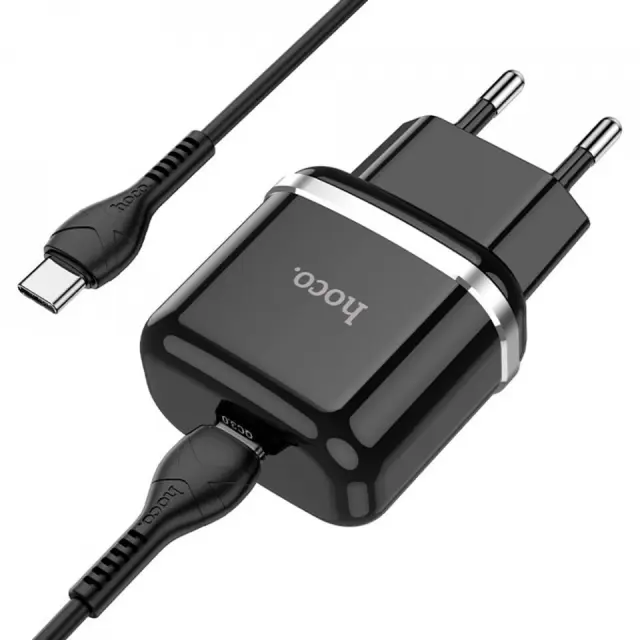 HOCO charger Type C PD 20W Fast Charge Victorious with cable for Type C N24 black
