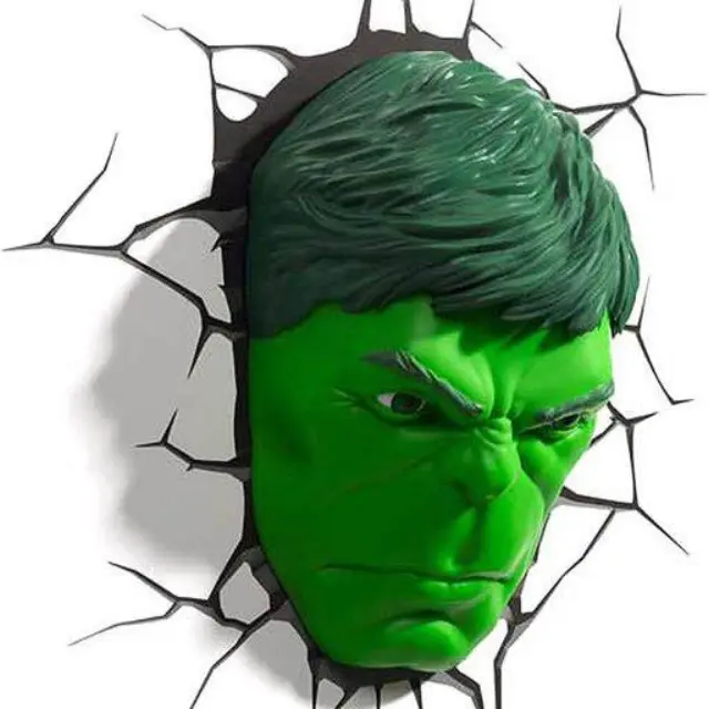 3D Light FX MARVEL Φωτιστικό Τοίχου- 3D Deco Light HULK FACE (3DL75193)