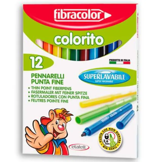 Μαρκαδόροι Fibra Colorito 12τεμ