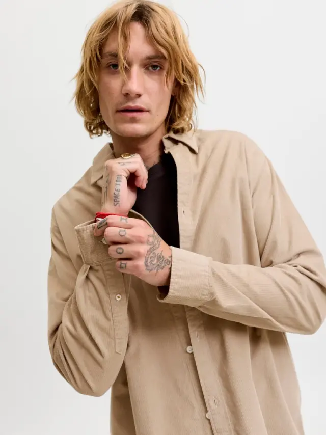 JJEFIELD CORD SHIRT LS SN - Crockery 2