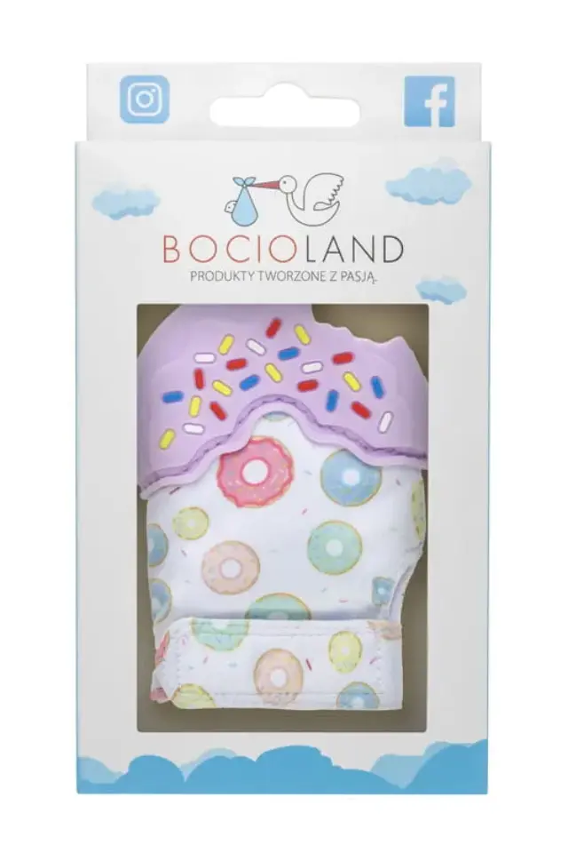 Bocioland Μασητικό Γάντι Σιλικόνης Μωβ Donut 2