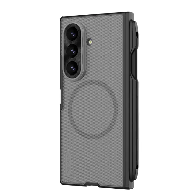 Nillkin Super Frosted FOLD Magnetic Pen Slot Back Cover for Samsung Galaxy Z Fold 8 Ultra Transparent Black 2