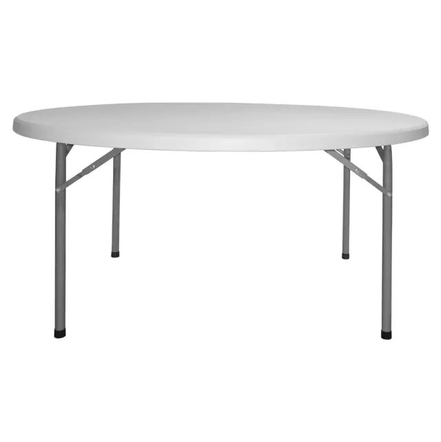 ΤΡΑΠΕΖΙ CATERING ΣΥΝΕΔΡΙΟΥ ΣΤΡΟΓΓΥΛΟ FB95062 Φ122Χ74εκ ΠΤΥΣΣΟΜΕΝΟ 2