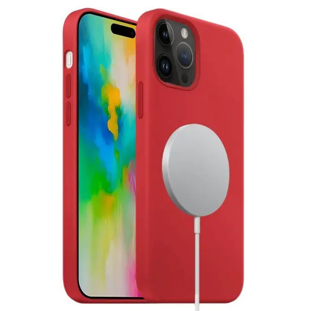 MagSafe Θήκη Σιλικόνης για iPhone 16 Pro Max- Red OEM