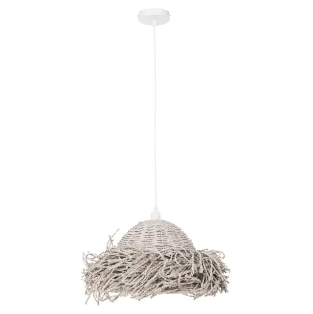 Φωτιστικό οροφής κρεμαστό Seagrass σε Whitewash χρώμα Φ50x25-135 εκ.