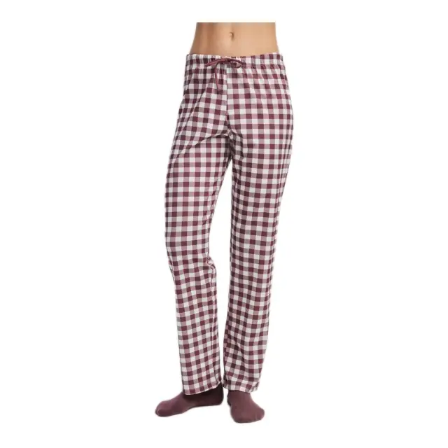 Minerva Γυναικείο Παντελόνι Πυτζάμας Καρό, Χρώμα Plaid Ecru-Brown