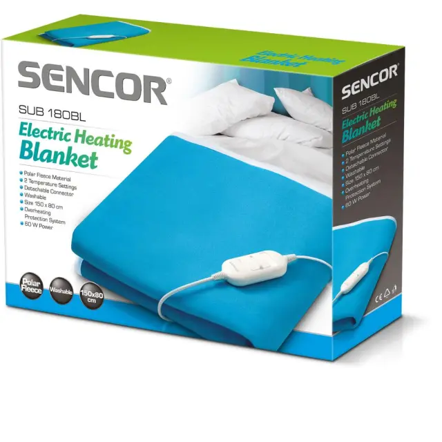 Ηλεκτρική Κουβέρτα (Υπόστρωμα) Sencor SUB 181BL Μονή 60W Μπλε 2