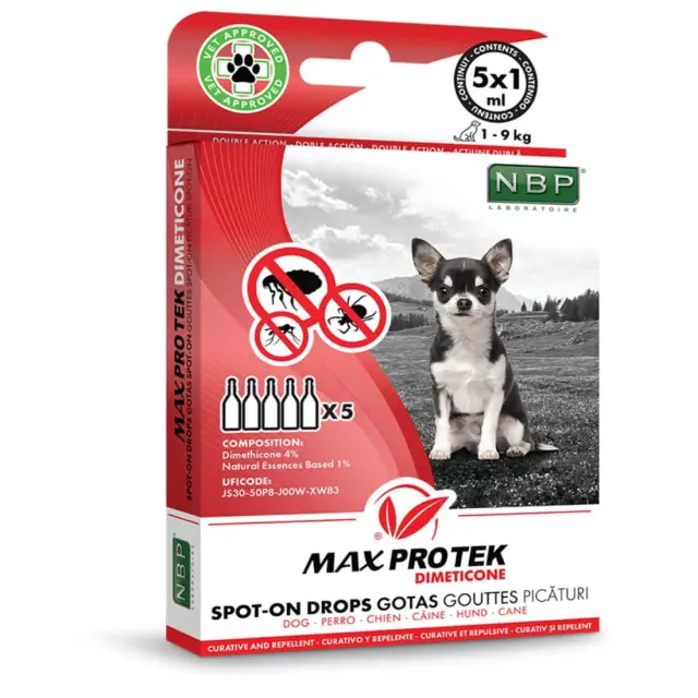 Max ProTek Αντιπαρασιτικές Αμπούλες Σκύλου (5x1ml) 5τμχ x 1ml