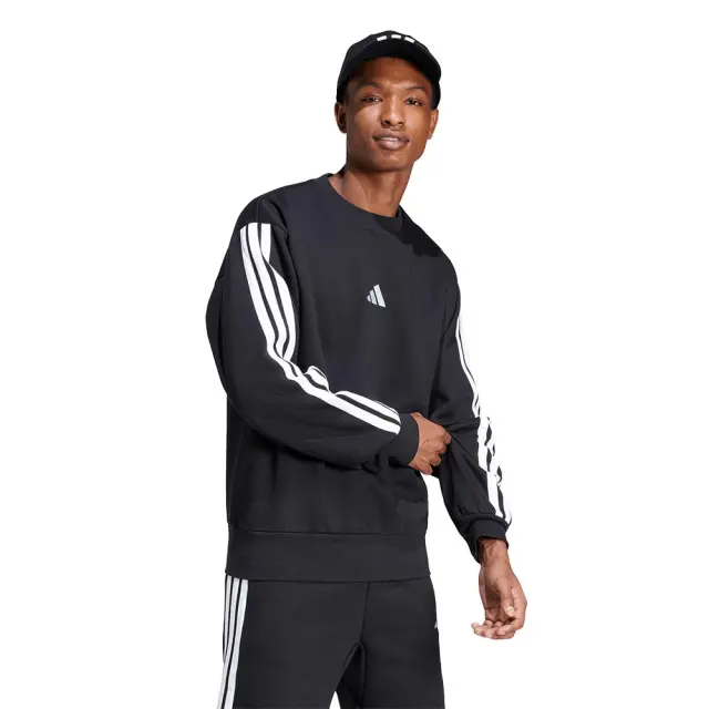 adidas Sportswear Men's 3Stripes Fleece Sweatshirt Μαύρο JE6304 (adidas Sportswear) 3