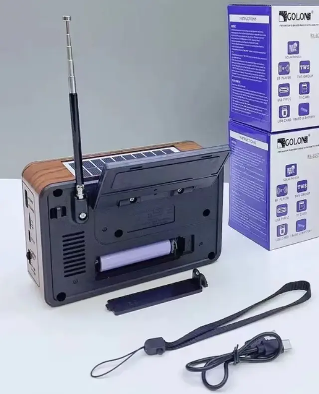 Επαναφορτιζόμενο ραδιόφωνο Retro με ηλιακό πάνελ - RX-836S-S - 370083 - Brown 3