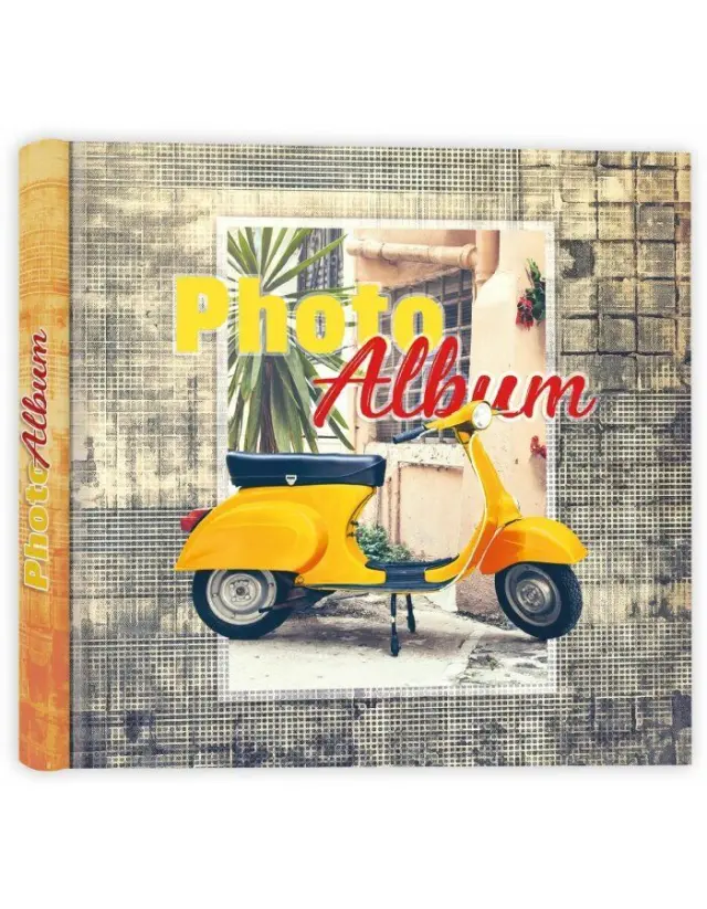 Άλμπουμ 31Χ32cm vintage yellow vespa με 50 σελίδες μαγνητικές για όλα τα μεγέθη των φωτογραφιών , self-adhesive AD3132H