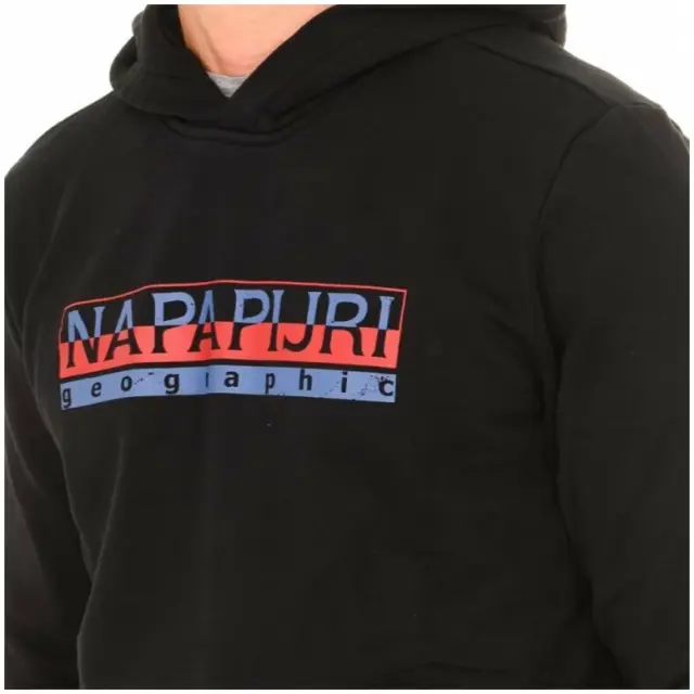 Napapijri - Ανδρικό Φούτερ με Κουκούλα και Τσέπες NP0A4EZ8-041 Μαύρο - 2XL 2