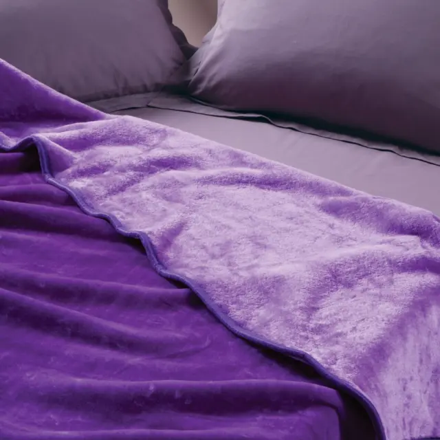 Κουβέρτα 160x220 Μονή Velour 700gsm Das Home 0296 Purple 100% Ακρυλικό 2