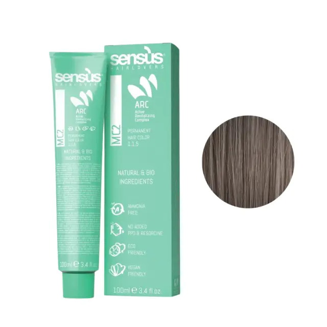 Sensus MC2 Permanent Hair Color 8.12 Light Ash Brown Blonde 100ml - (Μόνιμη Βαφή Χωρίς Αμμωνία Ξανθό Ανοιχτό Σαντρέ Μπεζ)