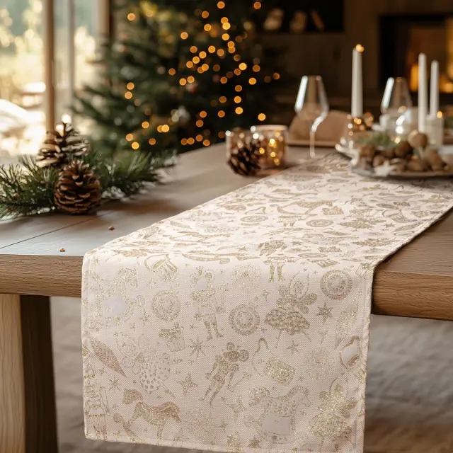 Beauty Home ΡΑΝΝΕΡ ΖΑΚΑΡ ΚΑΡΥΟΘΡΑΥΣΤΗΣ ΜΕ ΧΡΥΣΟ ΛΟΥΡΕΞ 40 cm x 1,5 m