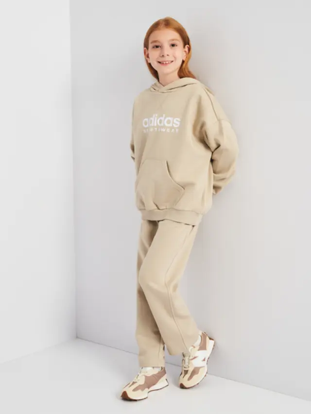 Adidas All Season Παιδικό Φούτερ με κουκούλα Fleece IB3233 1020 Μπεζ - 15-16 χρονών 2