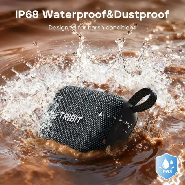 Tribit PocketGo BTS68 Ποιοτικο και Δυνατο Bluetooth Speaker Black IP68 7W – Φορητό Αδιάβροχο Ηχείο με 20h Μπαταρία 3