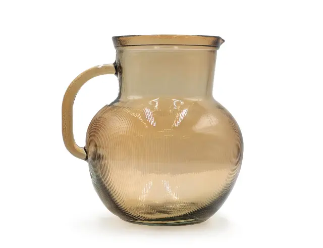 Κανάτα με χερούλι Glass Drops Ribbed (3198DB04) Από ανακυκλωμένο γυαλί, Χωρητικότητας 2.3L, Διαστάσεων Ø 20 x Υ 20 cm, Cinnamon 3198DB04 2
