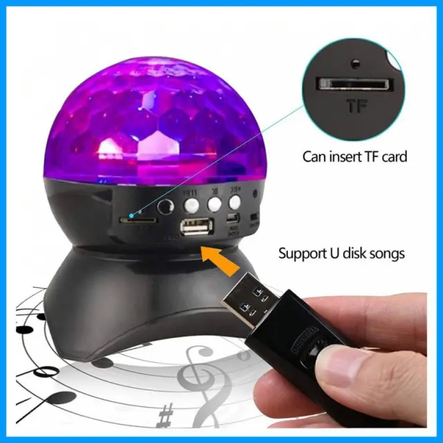 Φωτορυθμικό ηχείο Bluetooth με Led φωτισμό Disco L-740 Κόκκινο 2