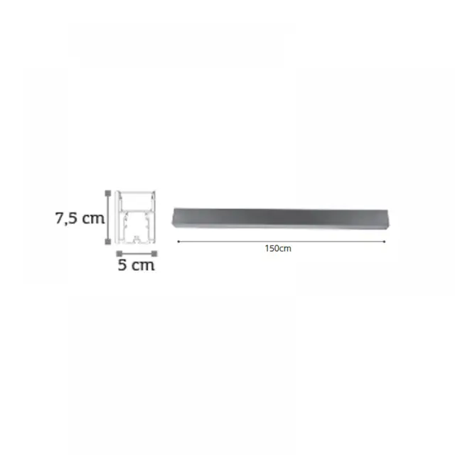 InLight Κρεμαστό φωτιστικό LED 50W 3CCT (By Switch) από αλουμίνιο σε μαύρη απόχρωση D:150cm (6072-150-BL) 2