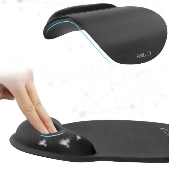 TECH-PROTECT A200 MOUSE PAD WITH GEL WRIST REST 25 x 22.5CM BLACK 3