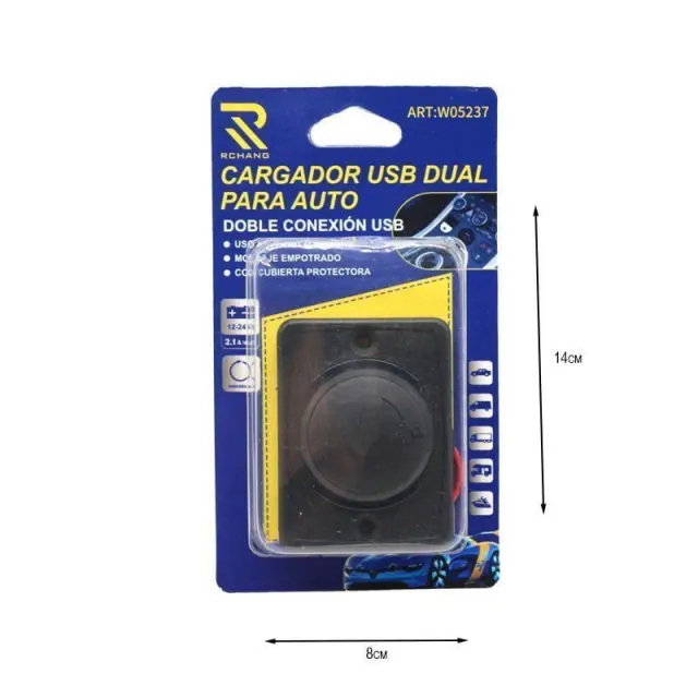 Rchang Φορτιστής Αυτοκινήτου Μαύρος με Θύρες: 2xUSB - Dual USB charger for Auto z696124 2
