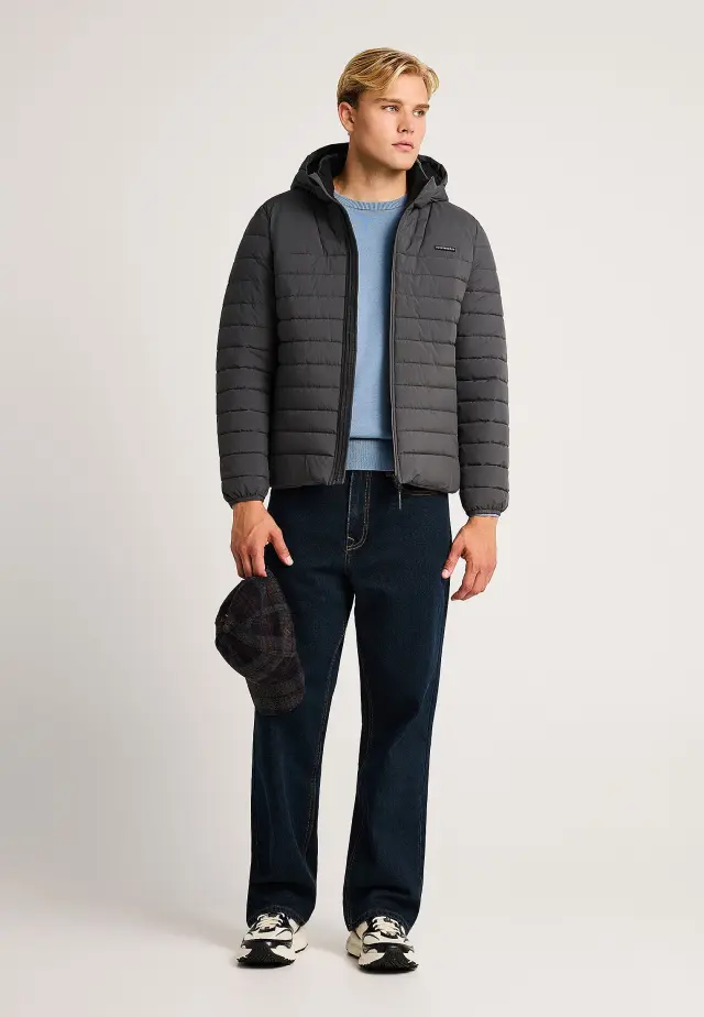 Funky Buddha Puffer Jacket Dark Grey FBM014-002-01-Dark Grey - 3XL 2