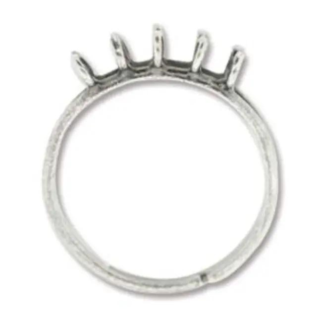 Ρυθμιζόμενο Δαχτυλίδι Antique Silver Plated 10 Loop - 6τεμ