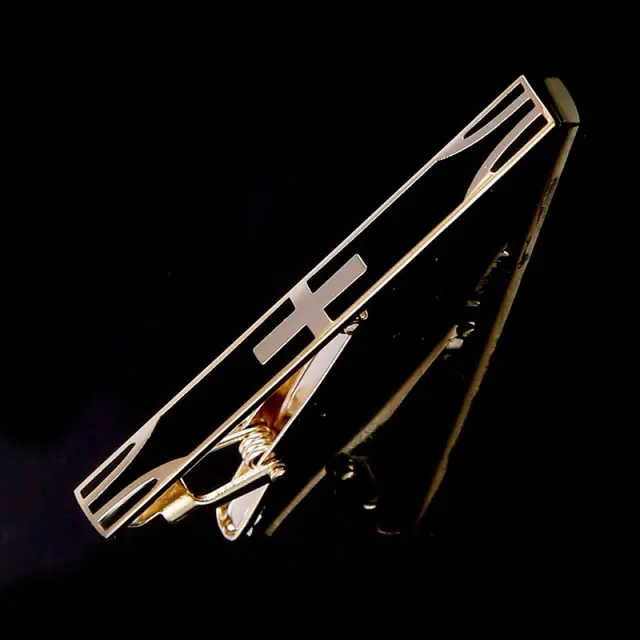 Χρυσαφί Μαύρο Κλιπ Γραβάτας 6 cm με Σμάλτο – LGD-TC/65/ENAMEL 2