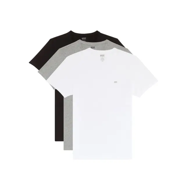 Diesel Ανδρικό Φανελάκι Crew Neck Jake - Τριπλό Πακέτο, Χρώμα Γκρι-Μαύρο