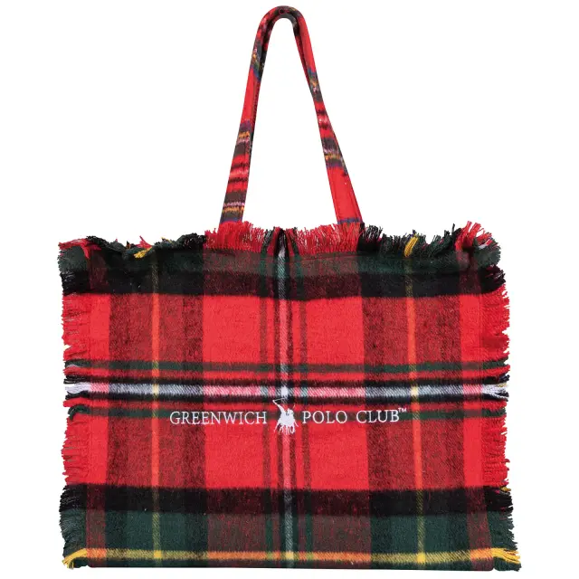 GREENWICH POLO CLUB ΡΙΧΤΑΡΙ 130X170 ΜΕ ΤΣΑΝΤΑ ΜΕΓΑΛΗ ESSENTIAL 2533 GREEN, RED 2