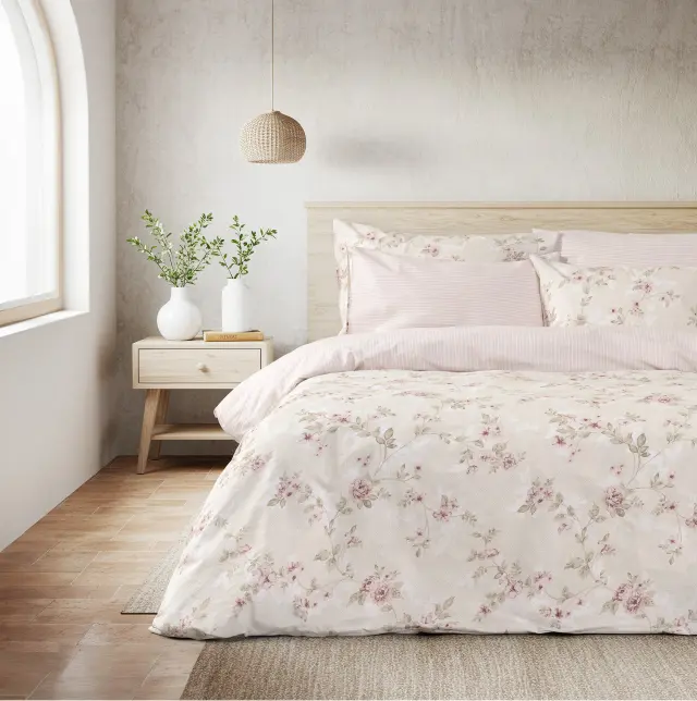 Σετ Σεντόνια 170x260 Μονά Nima Evelyn Beige-Pink 36488 100% βαμβακερόΧωρίς Λάστιχο