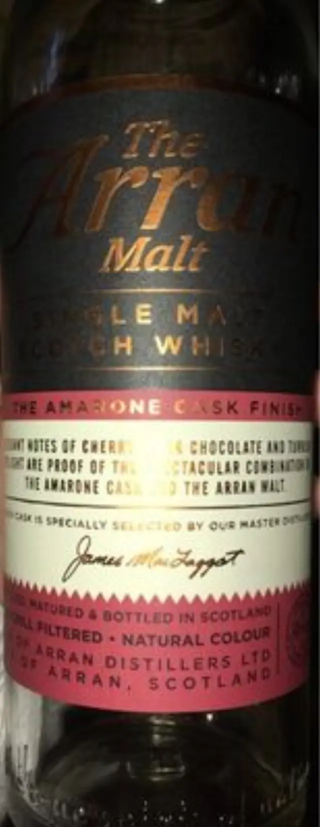 ARRAN AMARONE CASK FINISH SINGLE MALT WHISKY 700ML