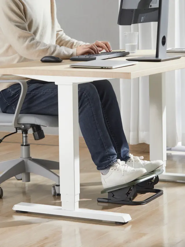 POWERTECH υποπόδιο γραφείου PT-1566 με ρυθμιζόμενη κλίση, μαύρο/λαδί 2