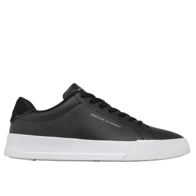 Ανδρικά Δερμάτινα Sneakers Tommy Hilfiger FM0FM05904 BDS Μαύρα Μαύρο - 40