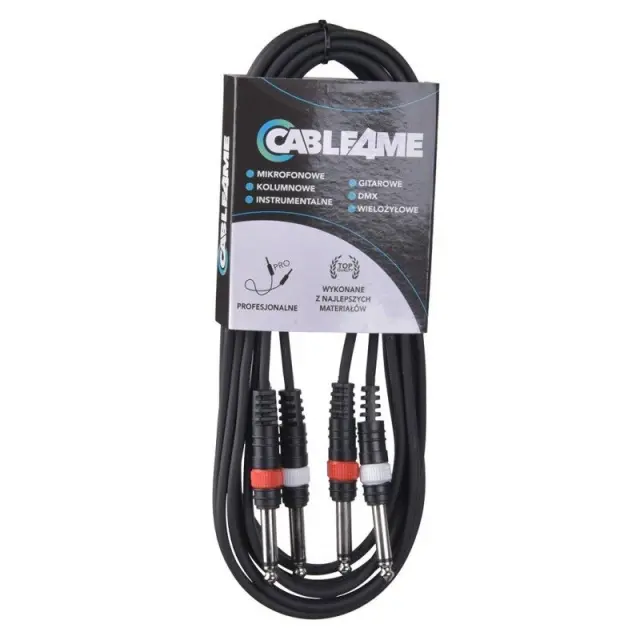 CABLE4ME 2x 6.3mm Mono Jack Male - 2x 6.3mm Mono Jack Male 6m