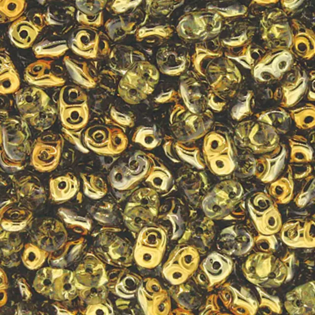 Χάντρα Superduo - Amber - 2.5x5mm ~7gr