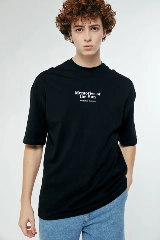 T-Shirt Βαμβακερό Memories Μαύρο 2