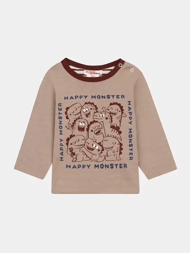 Βρεφική Μπλούζα 2 σε 1 για Αγόρια Reversible Monster ΜΠΕΖ
