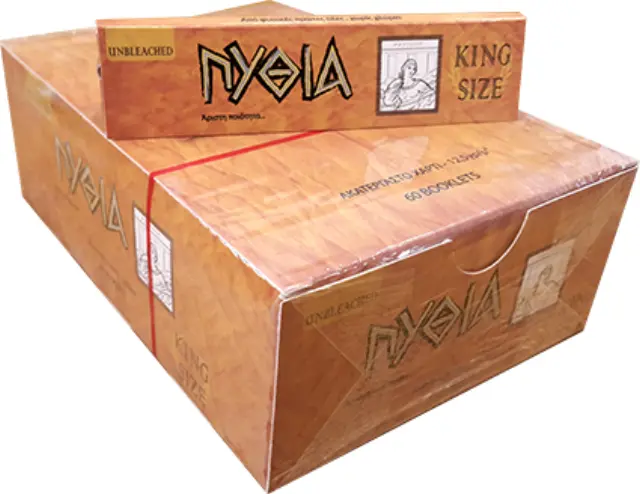 ΠΥΘΙΑ Χαρτάκια - Ακατέργαστο - King Size 60τεμ.