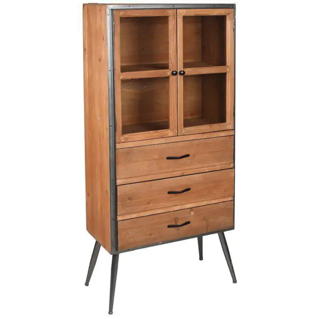 Μπουφές ξύλινος με βιτρίνα 70.5x153cm Espiel FOP113