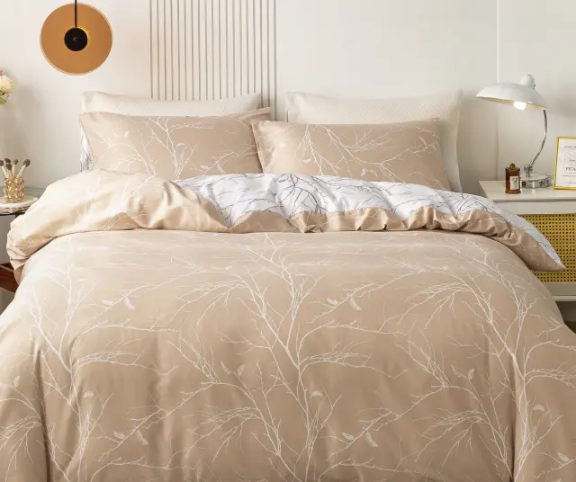 Πάπλωμα 220x240 Υπέρδιπλο Whitegg Παπ102 Beige-White 100% Πολυέστερ