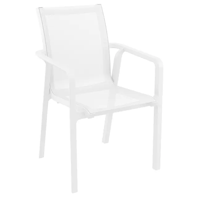 Πολυθρόνα Στοιβαζόμενη PACIFIC Λευκό PP/Textilene 57x62x44/90cm