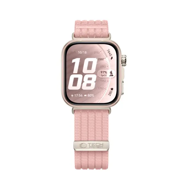 Tech-Protect® Nylon Λουράκι για Huawei Watch Fit 3/4/4 Pro/5/5 Pro - Pink 2