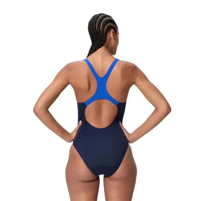 Speedo Women's Solid Splice Medalist Swimsuit Μπλε 8A000245003 (Speedo) 2