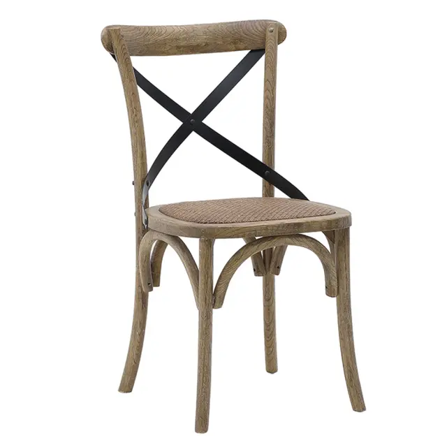 Καρέκλα μπιστρό ξύλινη αντικέ καφέ 45x42x88cm Inart 3-50-597-0022